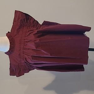 Sea New York Gaia burgundy top blouse shirt XL